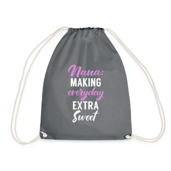 Nana Gifts - Drawstring Bag - grey - Front