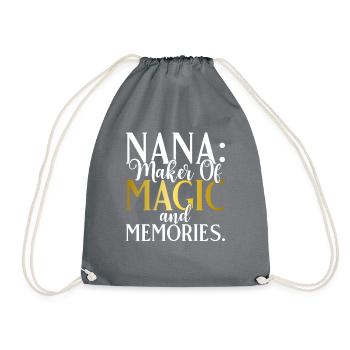 Nana Gifts - Drawstring Bag - grey - Front