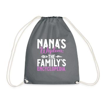 Nana Gifts - Drawstring Bag - grey - Front