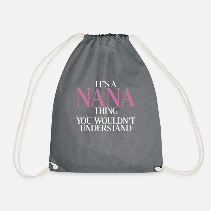 Nana Gifts - Drawstring Bag - grey