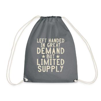 Left Handers Gifts - Drawstring Bag - grey - Front