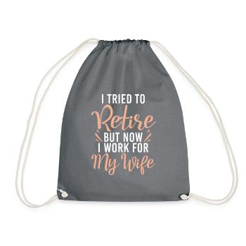 Retirement Gifts - Drawstring Bag - grey - Front