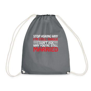 Single Gift - Drawstring Bag - grey - Front