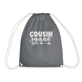 Cousin Gifts - Drawstring Bag - grey - Front