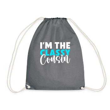Cousin Gifts - Drawstring Bag - grey - Front