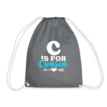 Cousin Gifts - Drawstring Bag - grey - Front