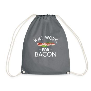 Funny Bacon Gifts - Drawstring Bag - grey - Front