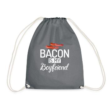 Funny Bacon Gifts - Drawstring Bag - grey - Front