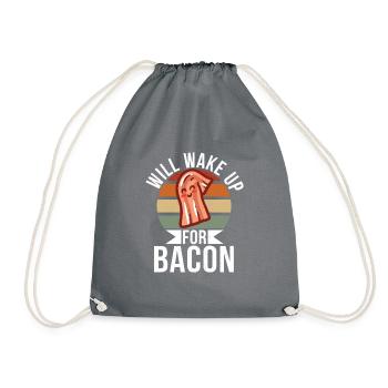 Funny Bacon Gifts - Drawstring Bag - grey - Front