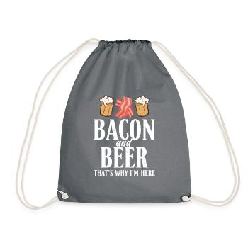 Funny Bacon Gifts - Drawstring Bag - grey - Front