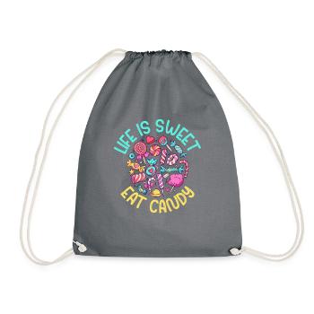 Candy Gift - Drawstring Bag - grey - Front