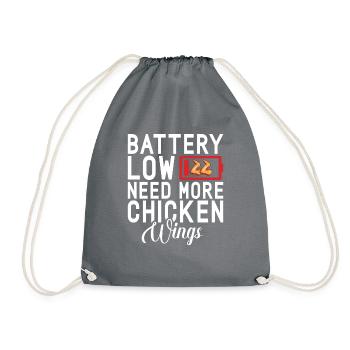 Chicken Wings Gifts - Drawstring Bag - grey - Front