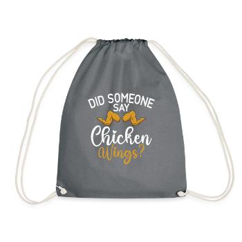 Chicken Wings Gifts - Drawstring Bag - grey - Front