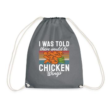 Chicken Wings Gifts - Drawstring Bag - grey - Front