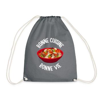 French Food Gifts - Drawstring Bag - grey - Front