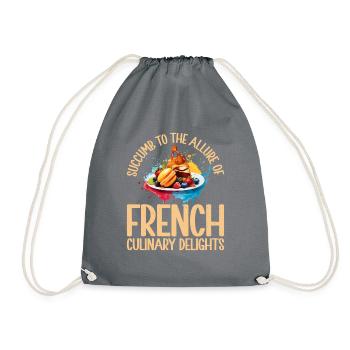 French Food Gifts - Drawstring Bag - grey - Front