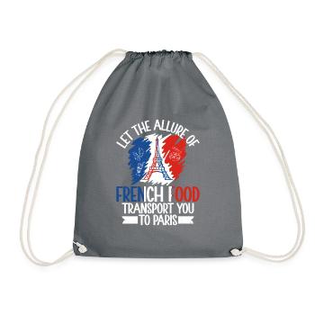 French Food Gifts - Drawstring Bag - grey - Front