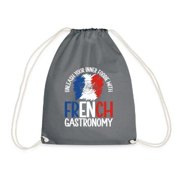French Food Gifts - Drawstring Bag - grey - Front