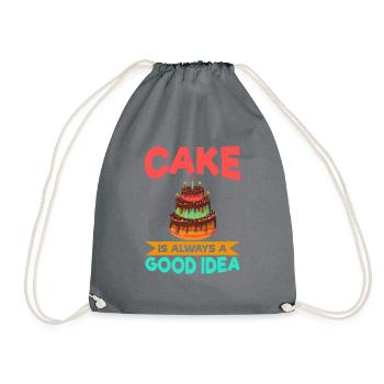 Cake Lover Cake Gift - Drawstring Bag - grey - Front
