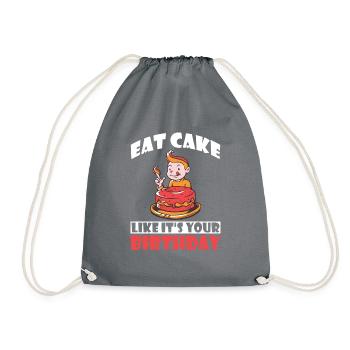 Cake Lover Cake Gift - Drawstring Bag - grey - Front