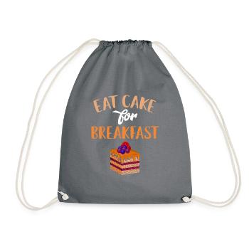 Cake Lover Cake Gift - Drawstring Bag - grey - Front