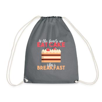 Cake Lover Cake Gift - Drawstring Bag - grey - Front