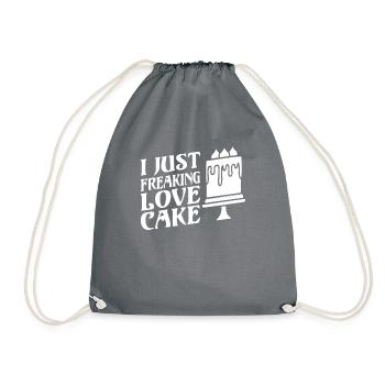 Cake Lover Cake Gift - Drawstring Bag - grey - Front