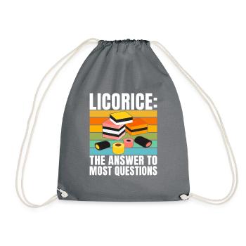 Licorice Gifts - Drawstring Bag - grey - Front