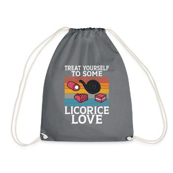 Licorice Gifts - Drawstring Bag - grey - Front