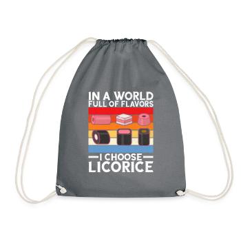 Licorice Gifts - Drawstring Bag - grey - Front