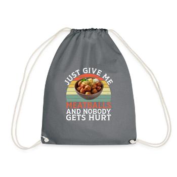 Meatball Lovers Gifts - Drawstring Bag - grey - Front
