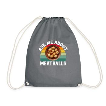 Meatball Lovers Gifts - Turnbeutel - Grau - Vorne