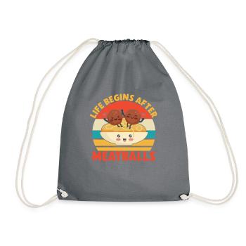 Meatball Lovers Gifts - Turnbeutel - Grau - Vorne