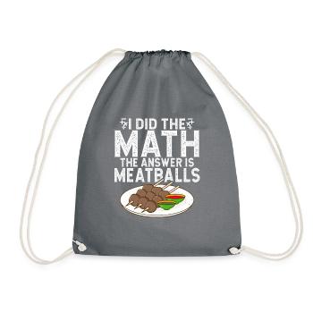 Meatball Lovers Gifts - Turnbeutel - Grau - Vorne