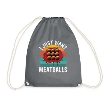 Meatball Lovers Gifts - Drawstring Bag - grey - Front