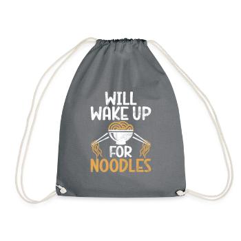 Noodle Lover Gifts - Drawstring Bag - grey - Front