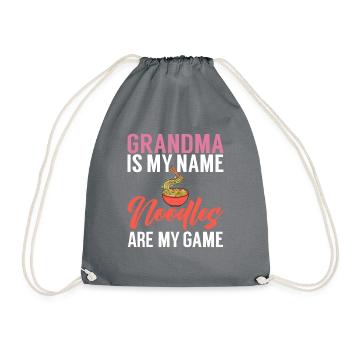 Noodle Lover Gifts - Drawstring Bag - grey - Front