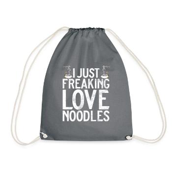 Noodle Lover Gifts - Drawstring Bag - grey - Front