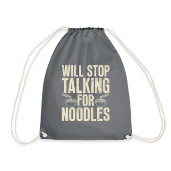 Noodle Lover Gifts - Drawstring Bag - grey - Front