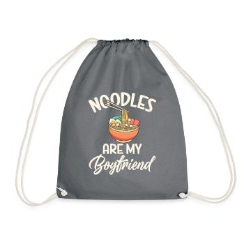Noodle Lover Gifts - Drawstring Bag - grey - Front