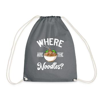 Noodle Lover Gifts - Drawstring Bag - grey - Front