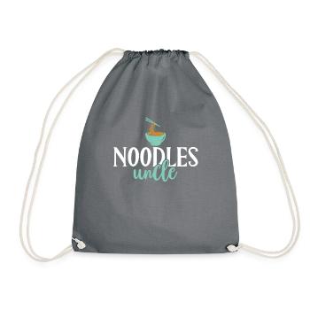 Noodle Lover Gifts - Drawstring Bag - grey - Front