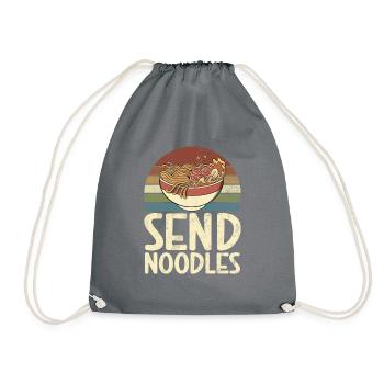 Noodle Lover Gifts - Drawstring Bag - grey - Front