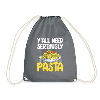 Pasta Lover Gifts - Drawstring Bag - grey - Front