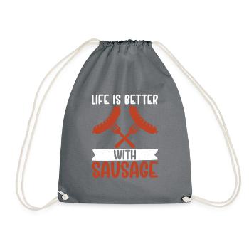 Sausage Lover - Drawstring Bag - grey - Front