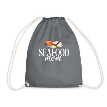 Seafood Lover Gift - Drawstring Bag - grey - Front