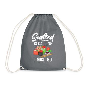 Seafood Lover Gift - Drawstring Bag - grey - Front