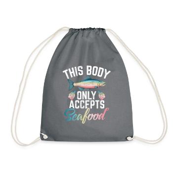 Seafood Lover Gift - Drawstring Bag - grey - Front