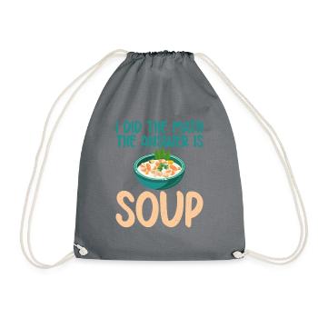 Soup Lovers Gifts - Drawstring Bag - grey - Front