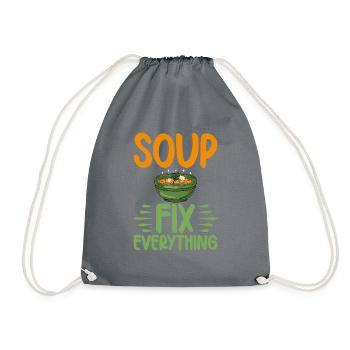 Soup Lovers Gifts - Drawstring Bag - grey - Front